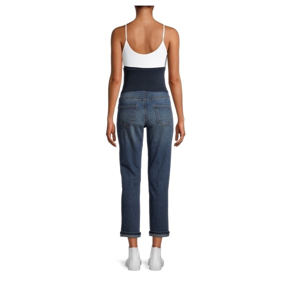 Women's Maternity Boyfriend Jeans with Full Panel - Picture 4 of 6